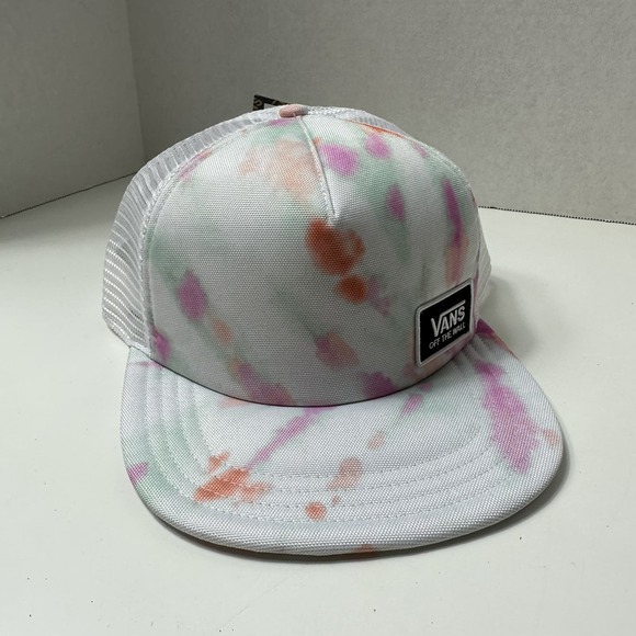 NWT Vans Unisex Beach Bound II True Trucker Hat White Tie Dye One Size - Picture 6 of 11